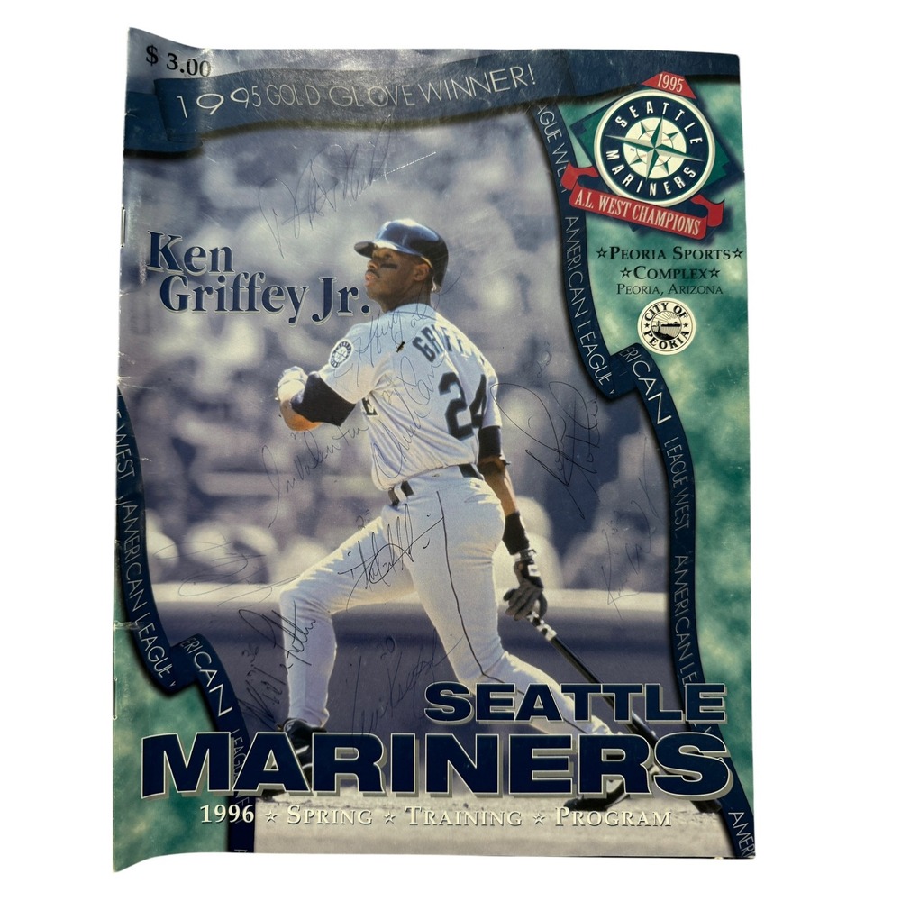 1996 spring training program Seattle Mariners Ken Griffey Jr Signed Autographed